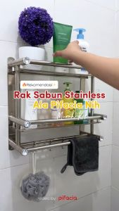 Rak Kamar Mandi Tempel Dinding Gantung Tempat Handuk Stainlees Steel