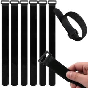 5/10pcs Nylon Hook & Loop Tie Straps Adjustable Reusable Tie Bands for Cable Management Lightweight Outdoor Fishing Accessories
