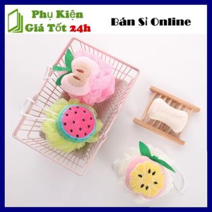 Bông Tắm Tròn Tạo Bọt Hình Trái Cây Siêu Mềm Mịn - Bông Tắm Lưới Tạo Bọt Kì Gét Tẩy Tế Bào Chết Có Dây Treo Tiện Lợi