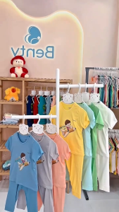 Áo cộc quần dài trẻ em BENTY in hình BT032 chất mềm mịn mát bộ đồ cho bé trai bé gái chính hãng