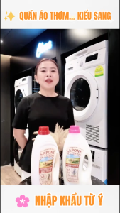 Combo 4 Chai Nước Xả Vải Sapone Hương Hoa Diên Vĩ & Hoa Dại - Thơm Lâu Mềm Mại Tinh Túy Ý
