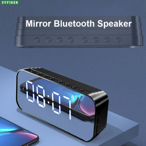 Loa Bluetooth với gương trang điểm đồng hồ báo thức Máy nghe nhạc FM Radio Loa siêu trầm Màn hình hiển thị LED