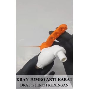 Keran Air Tembok 1/2 3/4 inch Kran Jumbo PVC PRR Drat Kuningan Engkol