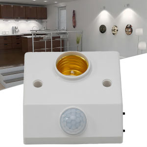 AC110-240V LED Automatic Human Body Infrared IR Sensor Lamp Holder LED Bulb Light E27 Base Wall Lamp Holder