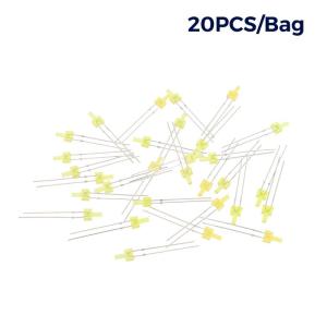 New20Pcs 2MM Tower LED Diode Long Pin Through Hole Indicator Light Low Bright Power For Circuit DIY Equipment Signal Lamp