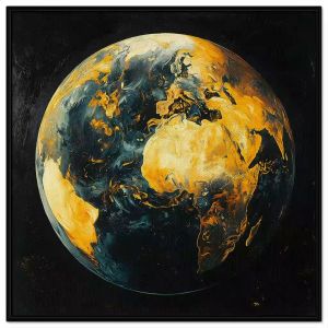 Tranh vẽ chủ đề bảo vệ môi trường trái đất. Tranh treo tường dán tường sơn dầu canvas. CGI-2020