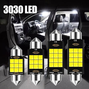 2PCS New Festoon 31mm 36mm 39mm 41mm LED Bulb C5W C10W C3W Super Bright Car Dome Light Canbus Auto Interior Reading Lamps White 12V