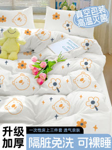 Disposable Bed Linen Set Hotel Travel Thickened Single Person Three-piece Bedding Covers Sheets Pillowcases Outdoor Camping Supplies