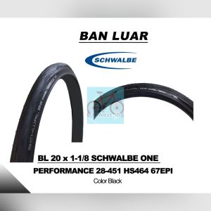 Ban Luar Sepeda Ukuran 20 x 1 1/8 Schwalbe One Hitam Wired | High Quality