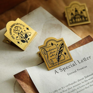 Brass Clip Hand Book Clipper Metal Vintage Travel Note Sketch Book Clip Distressed Posing Props Watercolor Notebook Bill