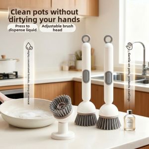 Jiaxun | Rotatable Creative Detergent Adding Long Handle Pot Brush