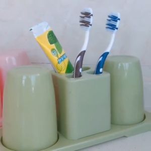 1 Set Rak Sikat Gigi Odol Gelas Kumur Toothbrush Holder