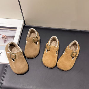 Girls Cotton Shoes Warm Fleece Lined Winter Boots Childrens Bean Bean Shoes Toddler Kids Casual Style PU Leather Trimmed