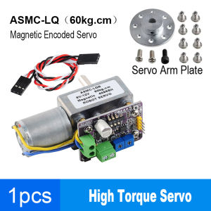 High Torque Servo 60kg 360 Degree Magnetic Encoder Worm Gear Reduction Power Off Self-locking Servo for Robot Arm Valve ASMC-LQB