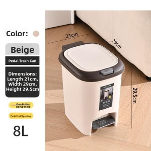 Large Foot Pedal Trash Can 30L Kitchen 45L Living Room Office Foot Operated Bin with Lid for Home And Commercial Use