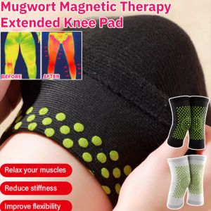 Mugwort Magnetic Therapy Extended Knee Pad Below the Knees Stockings Joint Leg Gaurd Set