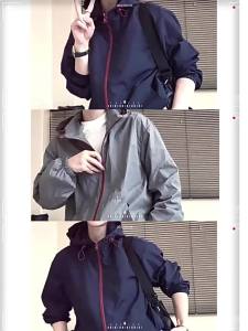Hooded Cord Long Sleeve Lightweight UV-Protected Outdoor Jacket