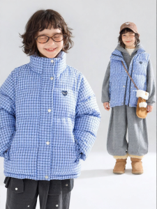 MUCMUKN | Girls 2-in-1 Checkered Down Coat High-Quality Filling