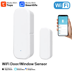 Smart Life App WiFi Door Sensor Window Sensor Open/Close Detector Security Protection Alarm Detector Work With Alexa