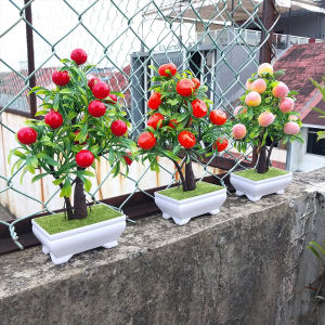 Azgalery PBP11 / Tanaman Hias Palsu Dekorasi Rumah Bunga Cabe Jeruk Buah Sayur Hiasan Pot Bunga Artificial Flower / COD