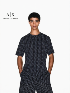 Armani Exchange | Round Neck Short Sleeve Loose Printed Cotton T-Shirt