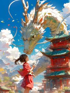 5D DIY Square&Round Diamond Anime Figure and Dragon Painting Set Mosaic Art Home Decoration Gift Frameless