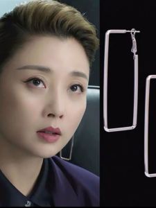 ต่างหูห่วงแฟชั่นเกาหลีขนาดใหญ่สี่เหลี่ยมผืนผ้ารูปแบบเรขาคณิต นุ่ม ต่างหูผู้หญิงแบบหนีบไม่จําเป็นต้องเจาะสบาย