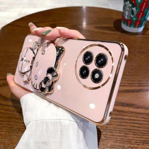 Xiaomi Civi4 pro Womens Silicone Phone Case Full Cover with Mirror Stand Soft Protective Shell Cute Cartoon Kitty Design