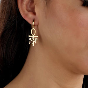 Ankh Eye of Horus Pendant Earrings For Women Ancient Egyptian Amulet Jewelry Accessories