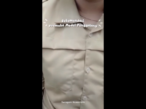 Seragam Nusantara - Baju pramuka Palang Perempuan SD SMP Saku atas Kemeja Pramuka penggalang SMP Kain Licin/Twist