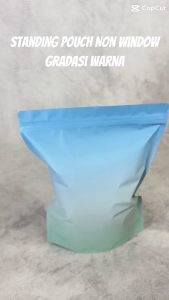 [ 10 PCS ] Standing Pouch Non Window Gradasi Warna Warni | Ziplock Non Windows | Ziplock Non Windows Metalized Foil | Standing Pouch Gradasi Warna Putih Pink Biru Hijau | Kemasan Ziplock Non Windows Standing Pouch