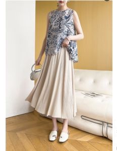 New Miyake cao cấp xếp li MỤC VỤ phong cách cổ điển giản dị thời trang phù hợp với tất cả các váy #1190