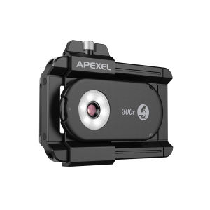 APEXEL New Upgraded 300X Microscope Lens Mobile Phone Camera Lens Kit Mini Macro Lenses with LED Light for Almost All Smartphone