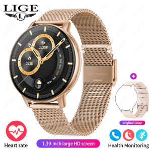 LIGE | LIGE 1.39" AMOLED BT Call Smart Watch Women Custom Dial Always-On Display Men Fitness Tracker Heart Rate Watches For Android IOS