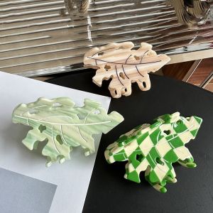 Silver Jing Hair Accessories New Arrival Design Leaf Monster Acetate Hairpin Special-Interest Design Shark Clip Fancy Updo Hair Claw