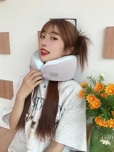Memory Foam U-Shaped Neck Pillow Cooling Portable Travel Pillow with Compact Storage Slow Rebound Cervical Pillow for Office & Trip