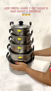 QME 12in1 Panci Steamer Set Stainless isi 5 pcs + 2pcs Kukusan Panci Bahan Tebal PREMIUM