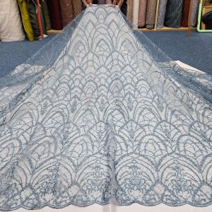 (COD) Kain tille bordir Motif Elisab full payet | Bahan kebaya full payet premium