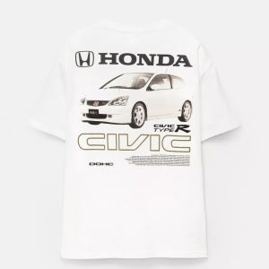 Honda Civic Mens and Womens T-shirt Summer Cotton Short-sleeved Shirts Spring and Autumn Honda Motorcycle Off-road Trend Top