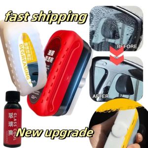 3Pcs Car Glass Cleaning Brush Decontamination Oil Film Remover Compound Windshield Sponge Cleaning Brush Auto Household Glass Polishing Tool