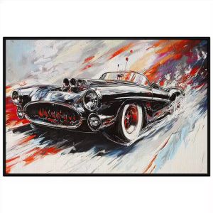 Tranh sơn dầu trừu tượng xe ôtô siêu xe. Tranh treo tường dán tường canvas trang trí. CGI-1965