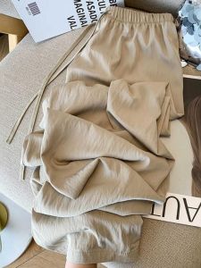 Taoxi Studio Summer Texture Ruched Tencel Cotton Air Loose Pants Female High Waist Loose Draping Effect Pants Tide