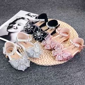 SEPATU FLAT IMPORT ANAK PEREMPUAN PARTY SHOES 1-8 TAHUN 21-25 26-30 31-35 KUPU-KUPU BUTTERFLY PAYET GLITTER CEWEK GIRL KIDS PESTA