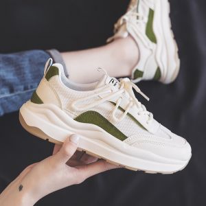 Summer Womens Sporty Casual Shoes Breathable Mesh Upgraded Dad Sneakers Versatile Comfortable Flat Heel Trendy Korean Style