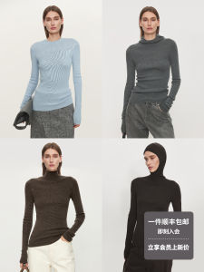 เสื้อชั้นในถักนิตติ้งผ้าขนสัตว์ผสมไหมเนื้อหนาพิเศษ ทรงเข้ารูป คอตั้ง แขนยาว ปกติ สำหรับผู้หญิง ใส่สบาย ระบายอากาศได้ดี