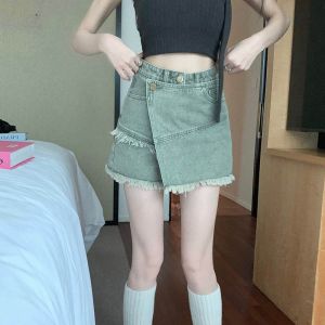 High Waist plus Size Denim Skirt Womens Loose Fitting Meat Concealing Pear Shaped Body Design Sensation Summer Short Dress