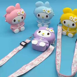 PIYU New ซิลิโคนกระเป๋าสะพายน่ารักกระเป๋าสะพายกระต่ายการ์ตูนน่ารักกระเป๋าแฟชั่นซิลิโคนตกแต่งกระเป๋าSilicone Cute Shoulder Bag Cute Cartoon Bunny Shoulder Bag Fashionable Silicone Coin Purse Decoration Small Bag