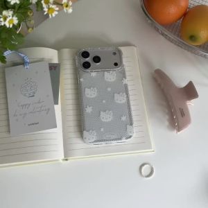 Sanrio | Cute Cartoon Y2K Hello Kitty Transparent Mobile Phone Case for IPhone 16 Pro 15 17 Pro Max Glitter Shockproof Protective Cover