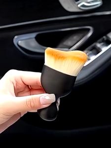 Chổi quét mini đầu cong sợi lông mềm dùng vệ sinh nội thất ô tô bảng điều khiển cửa thoát khí loại có nắp bảo vệ xe