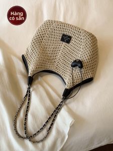 Chio’2nd | Túi Đeo Vai Dệt Tay Nữ Mùa Thu Da Bò & Hạt Hổ Phách
